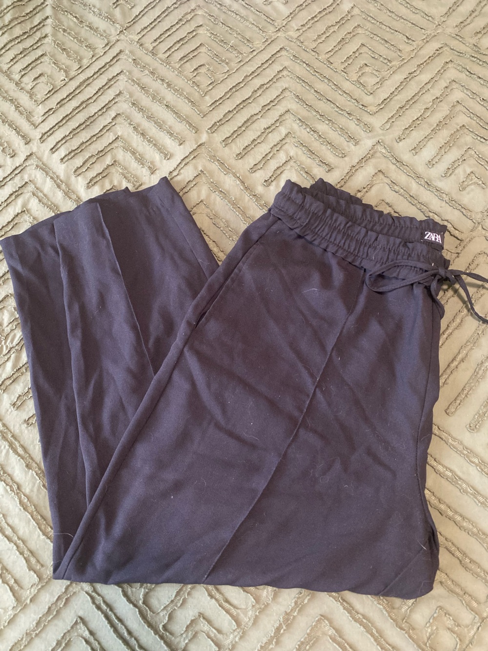 Zara Black Elastic-Waist Dress Joggers